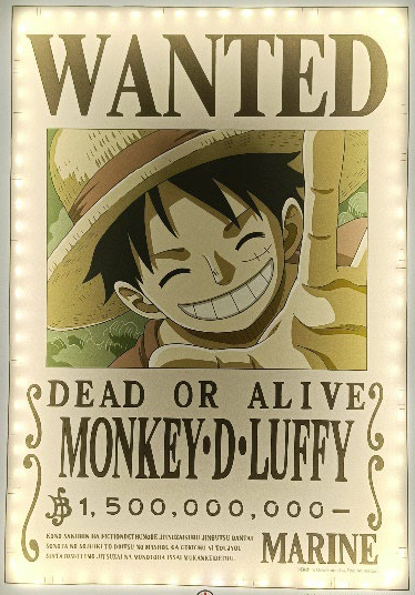 Lampada da Muro One Piece Wanted Monkey D.Luffy, Accessori, GLAM