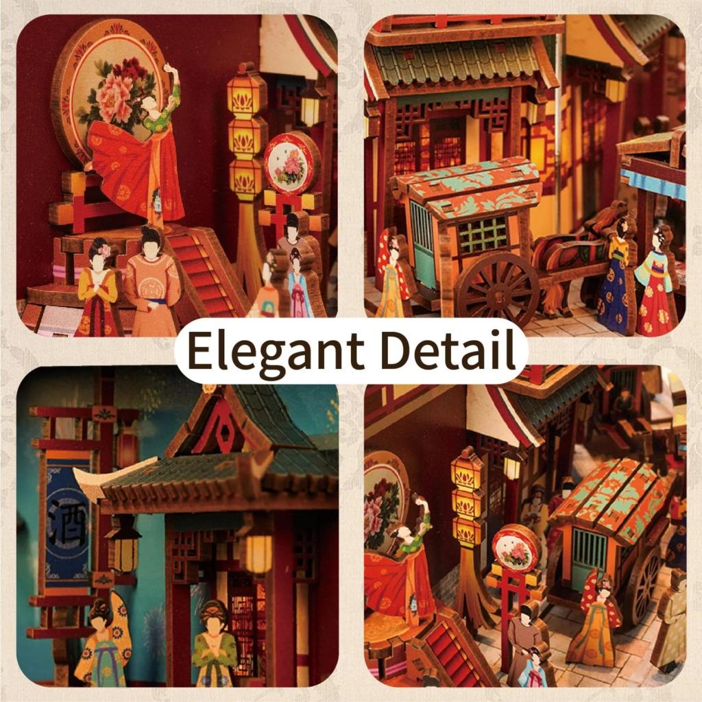 BOOK NOOK KIT - DIY- The banquet of Tang Dynasty - 260pcs + LED Light - 4