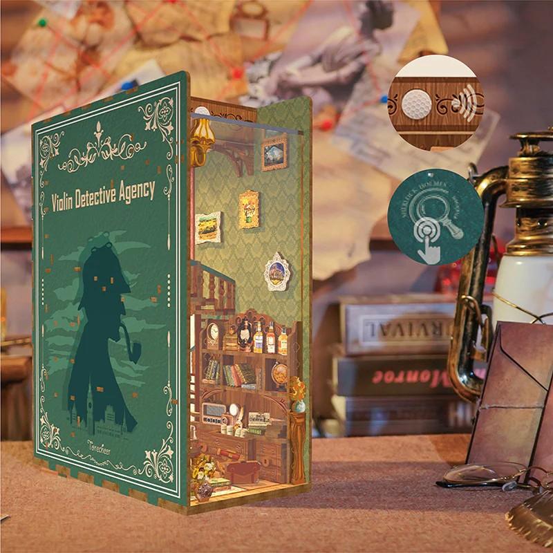 BOOK NOOK KIT - DIY- Violin Detective Agency - 286pcs + LED Light - 2