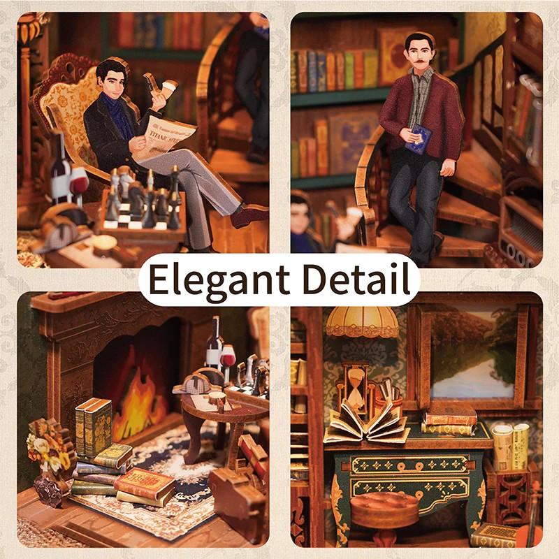 BOOK NOOK KIT - DIY- Violin Detective Agency - 286pcs + LED Light - 4