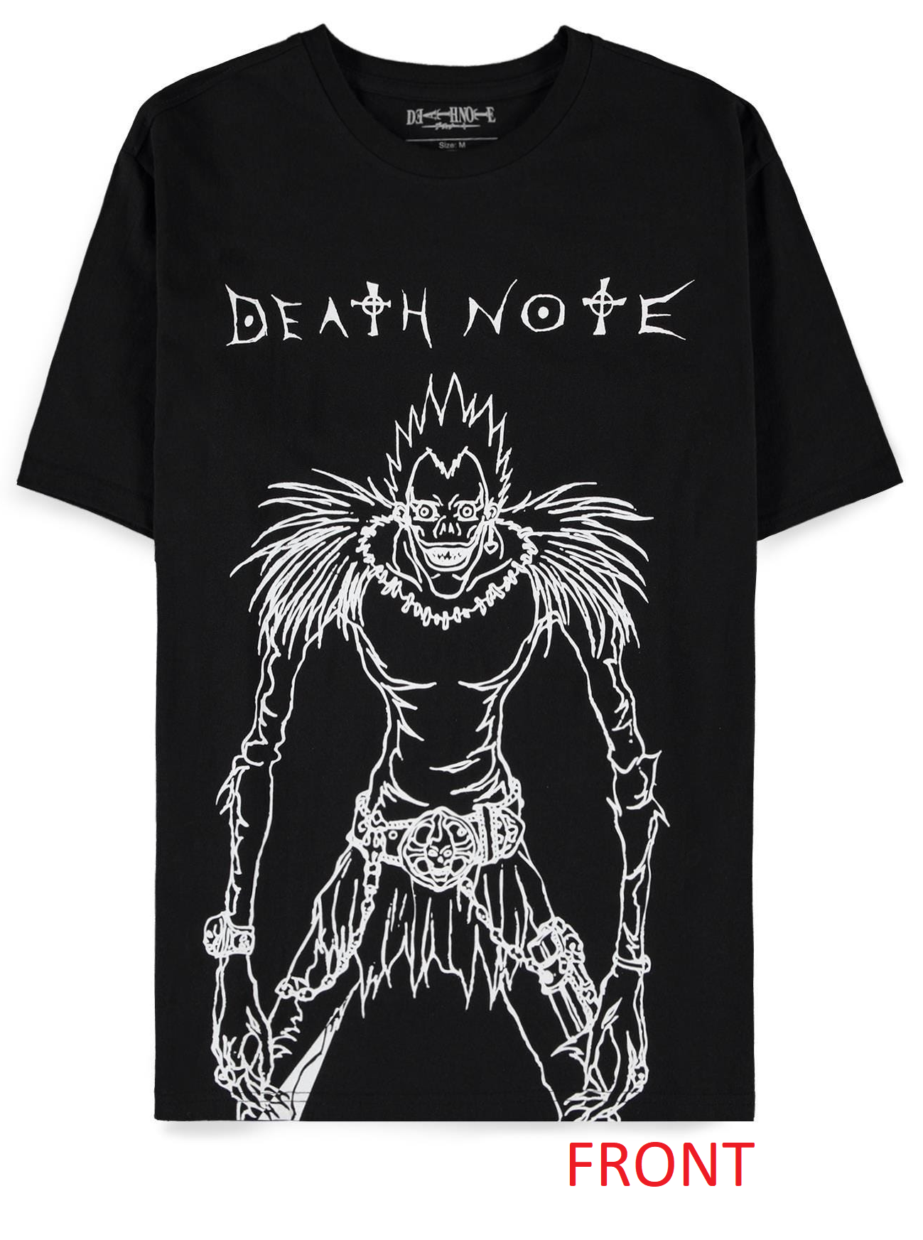 DEATH NOTE L Ryuk Anime Character Print T-Shirt Men's M size cotton black type Vintage Second Hand
