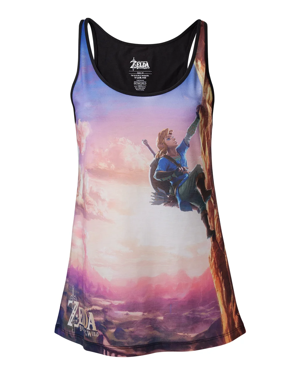 ZELDA BREATH OF THE WILD All Over Link Climbing TopTank GIRL (M