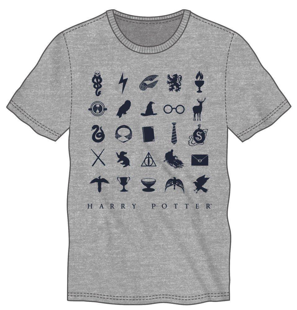 T-Shirt Ufficiale Harry Potter Dark Arts - Maglietta Grigia Con Serpente E Marchio Oscuro - Taglio Dritto Girocollo