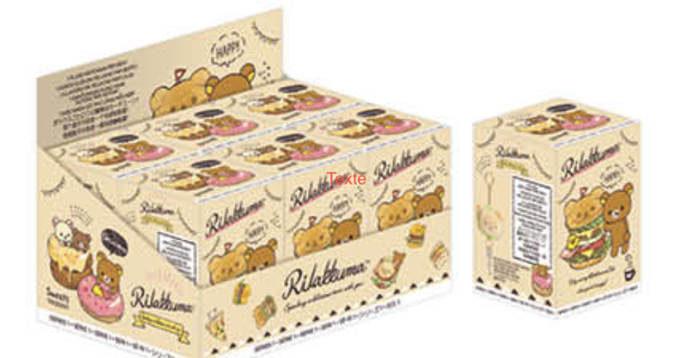 RILAKKUMA - Keychain Blind Box Display 6pc - Peluche 7cm - 3