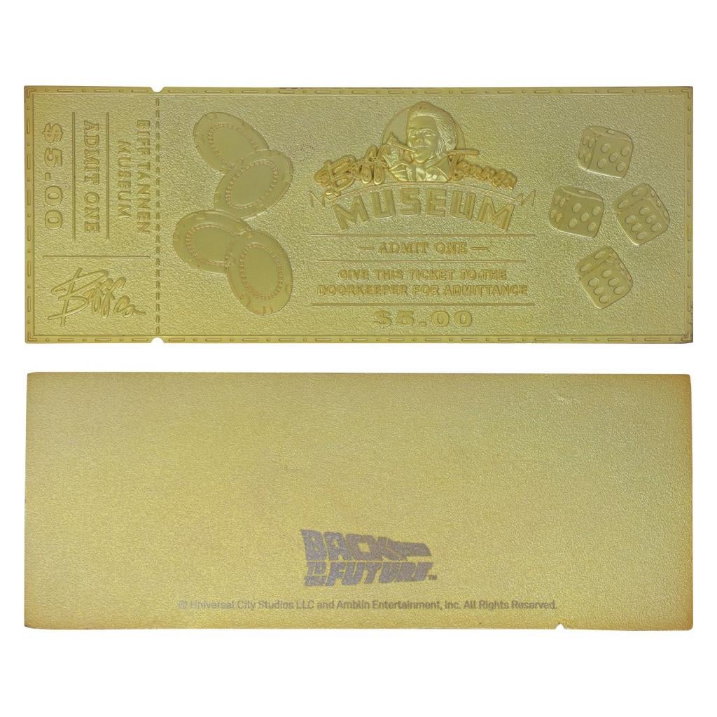 RETOUR VERS LE FUTUR - Biff Tannen - Ticket Plaqué Or Collector 24k - 2