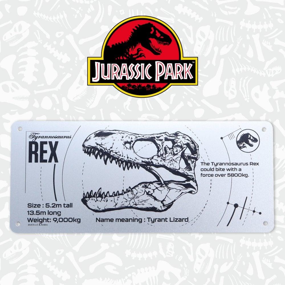 JURASSIC PARK - Plaque Schématique Métal - 2