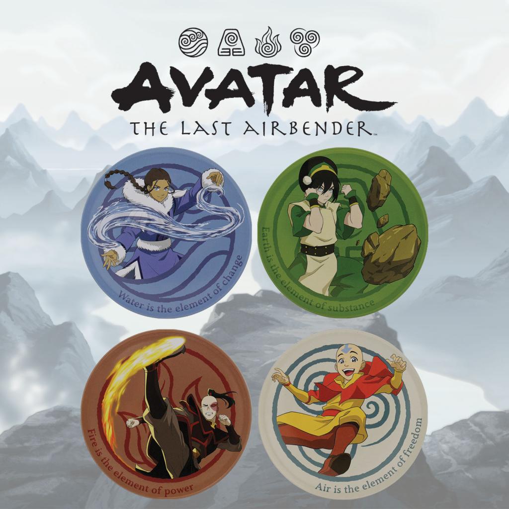 AVATAR Le Dernier Maître de l'Air- 4 Dessous de Verres Gravés en Métal - 2
