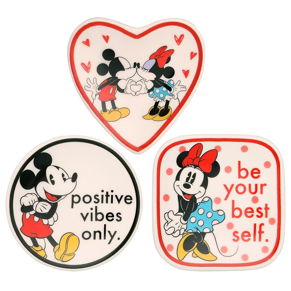MINNIE & MICKEY - Set de 3 Minis Plateaux à Bijoux - 20,6x7,2x2,3 cm - 2