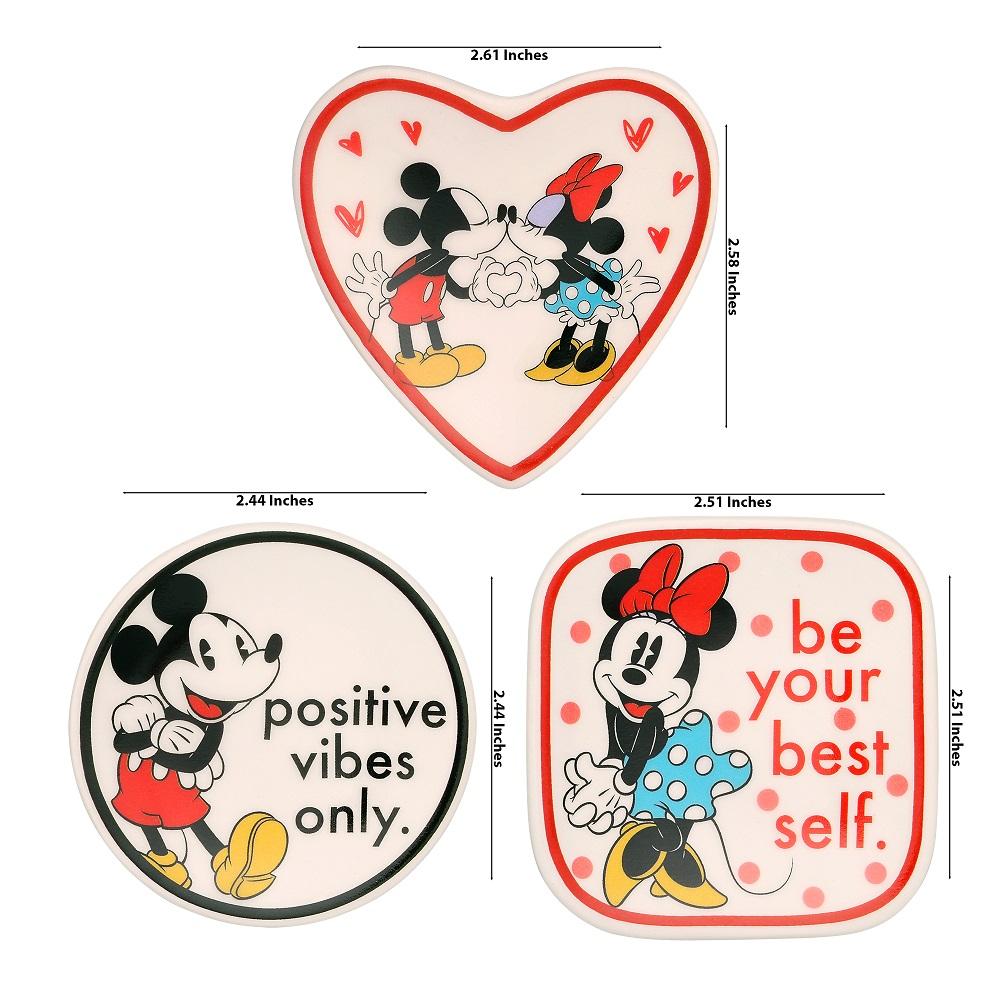 MINNIE & MICKEY - Set de 3 Minis Plateaux à Bijoux - 20,6x7,2x2,3 cm - 3