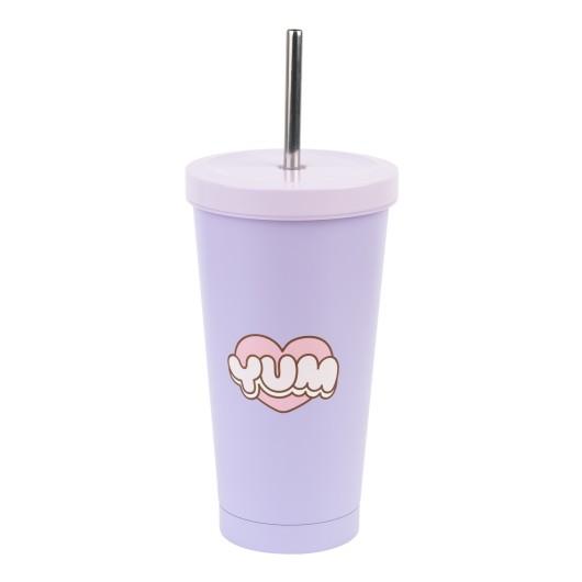 PUSHEEN - Gobelet Fashion + Paille - Format 550ml - 2
