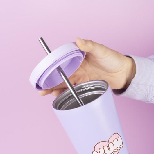 PUSHEEN - Gobelet Fashion + Paille - Format 550ml - 3