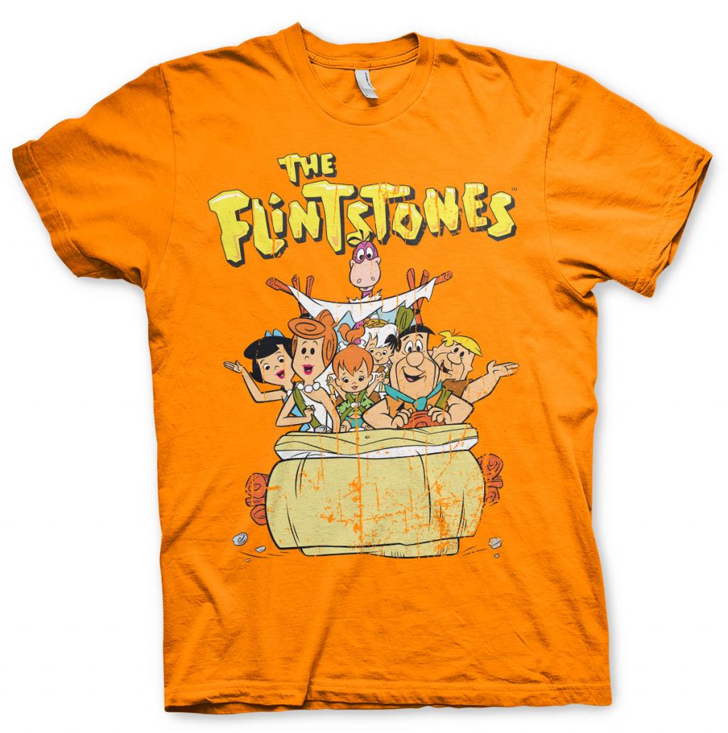 THE FLINTSTONES - T-Shirt Flintstones Family - Orange (S) - 2