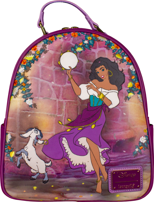 hunchback of notre dame mini backpack Loungefly Disney Esmeralda Purple Double Strap Shoulder Bag, Debossed with Embroidered Flowers : Clothing, Shoes & Jewelry The exclusive Loungefly Disney New York Comic Loungefly Disney The Hunchback of