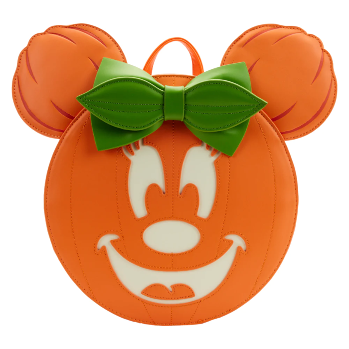 DISNEY Glow Face Minnie Pumpkin Mini Backpack LoungeFly