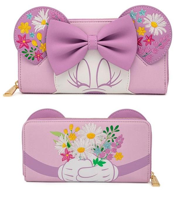 DISNEY Minnie Holding Flowers Wallet LoungeFly '13x10