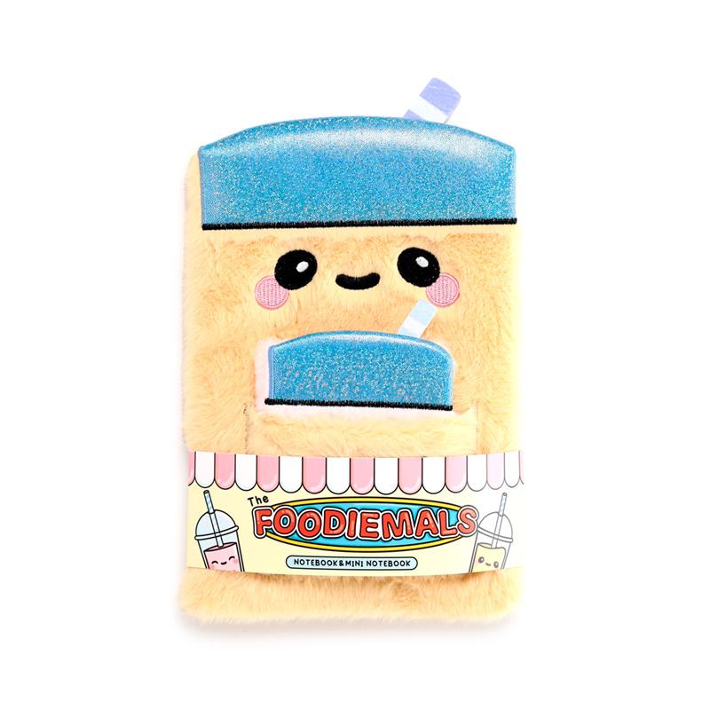 KAWAII - Boba the Bubble Tea - Premium Fluffy Notebook + 1 Mini - 6