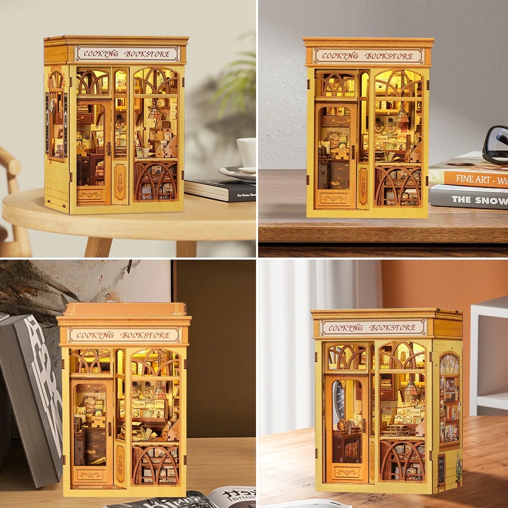 BOOK NOOK KIT - DIY- Cooking Bookstore - 156pc + LED Light - 5