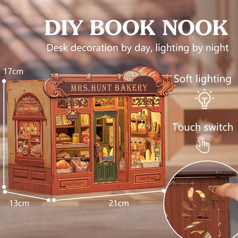 MINIATURE HOUSE - DIY - Mrs. Hunt Bakery - 216pc + LED Light - 2