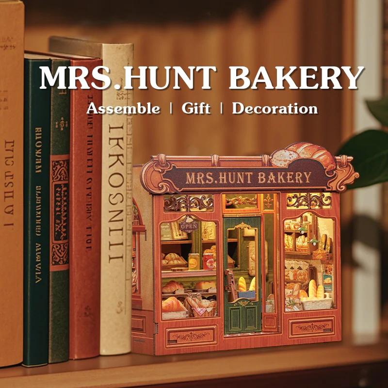 MINIATURE HOUSE - DIY - Mrs. Hunt Bakery - 216pc + LED Light - 4