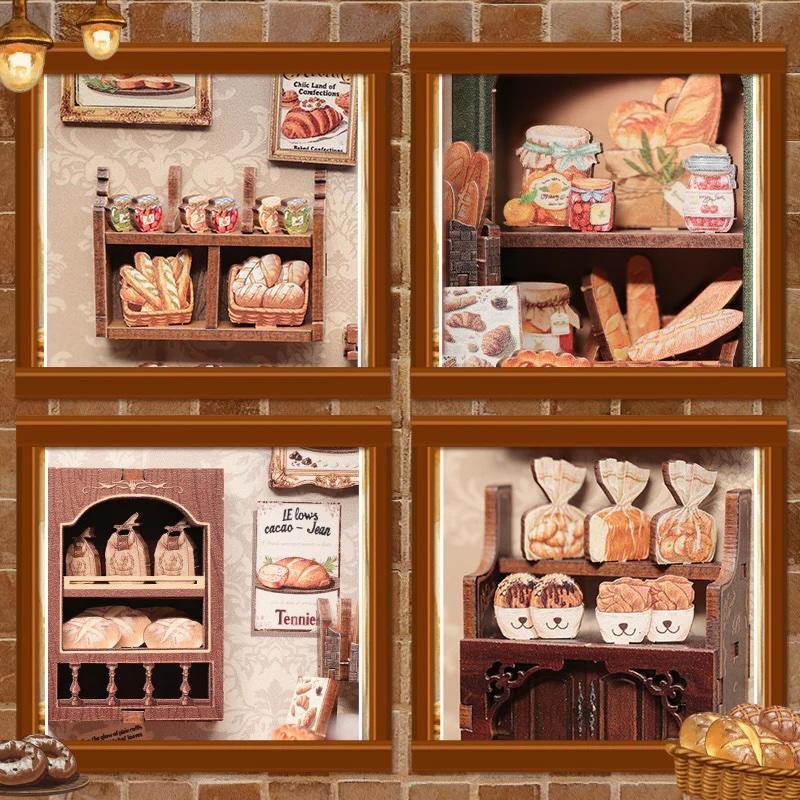 MINIATURE HOUSE - DIY - Mrs. Hunt Bakery - 216pc + LED Light - 5