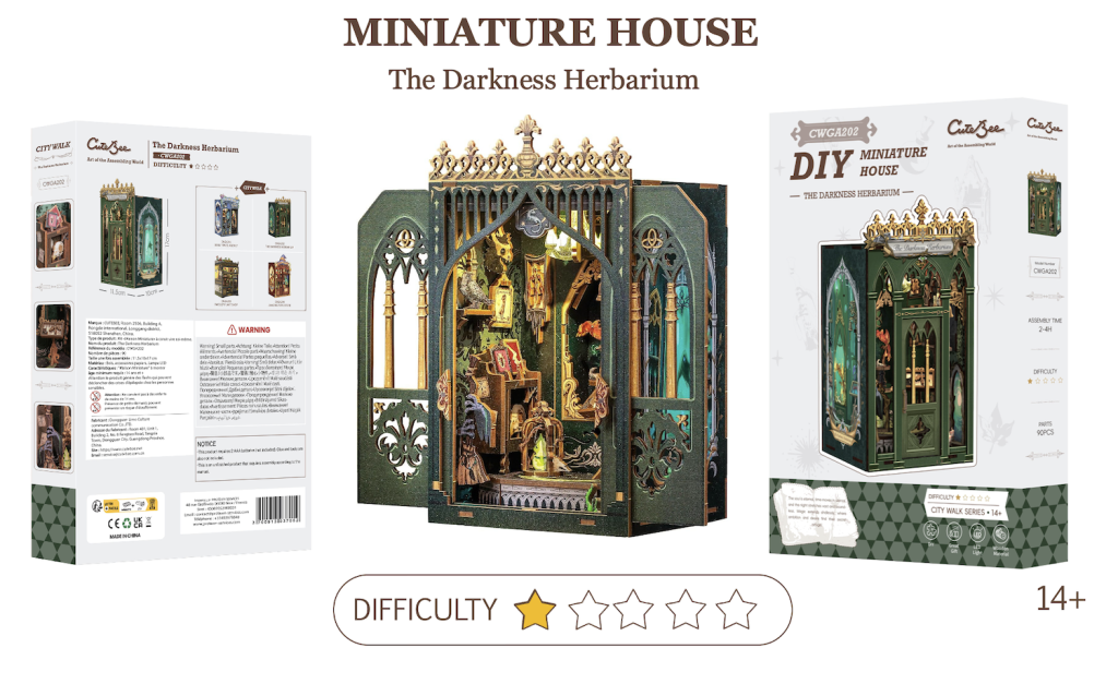MINIATURE HOUSE - DIY - The Darkness Herbarium - 90pc + LED Light - 2