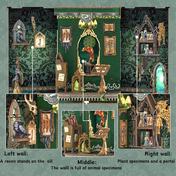 MINIATURE HOUSE - DIY - The Darkness Herbarium - 90pc + LED Light - 4