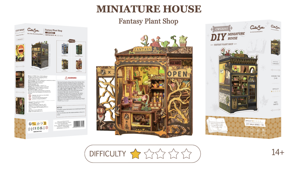 MINIATURE HOUSE - DIY - Fantacy Plant Shop - 146pc + LED Light - 2