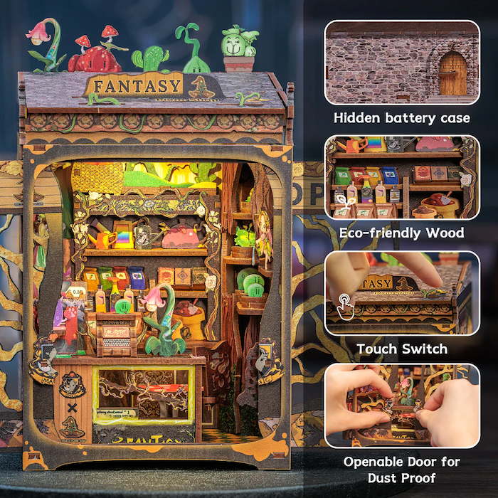 MINIATURE HOUSE - DIY - Fantacy Plant Shop - 146pc + LED Light - 5