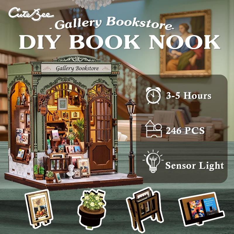 MINIATURE HOUSE - DIY- Gallery Bookstore - 246pc + LED Light - 2