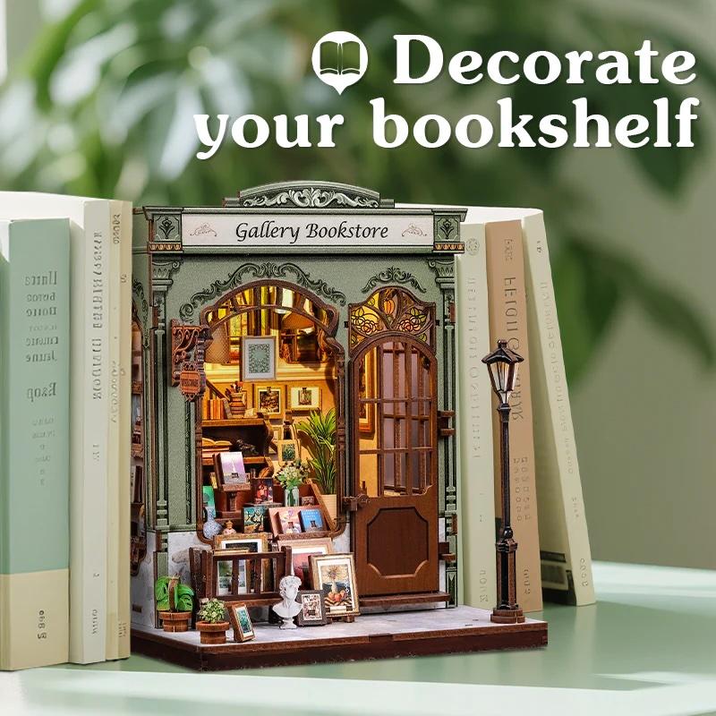 MINIATURE HOUSE - DIY- Gallery Bookstore - 246pc + LED Light - 3