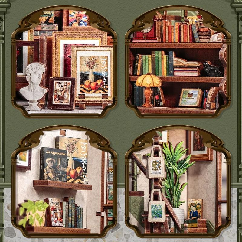 MINIATURE HOUSE - DIY- Gallery Bookstore - 246pc + LED Light - 5