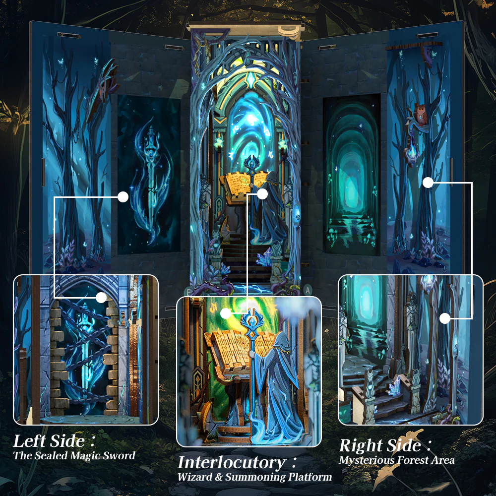 BOOK NOOK KIT - DIY - The Gate of Wonderland - 107pc + LED Light - 6