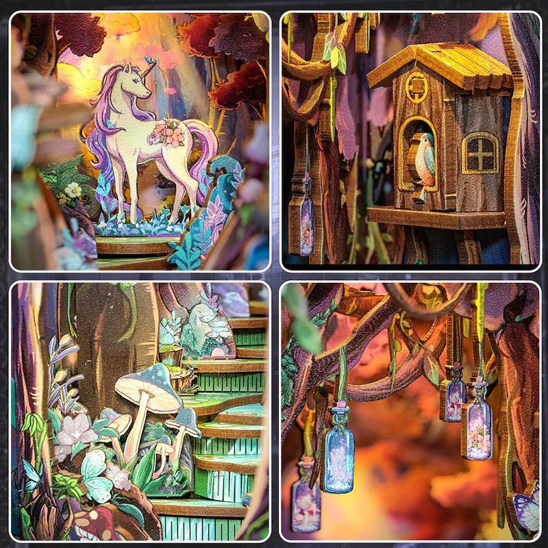 BOOK NOOK KIT - DIY - The Grace of the Forest - 89pc + LED Light - 5
