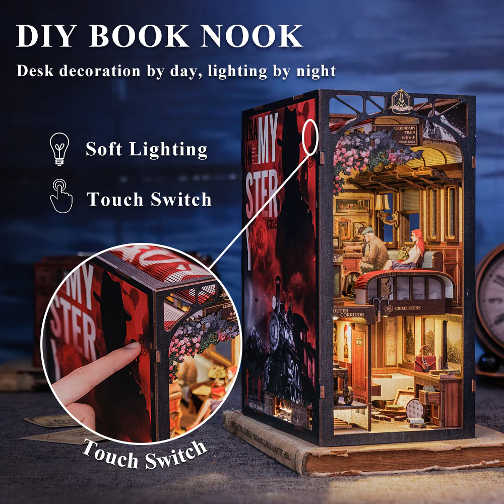 BOOK NOOK KIT - DIY - Mystery Train - 338pc + LED Light - 4