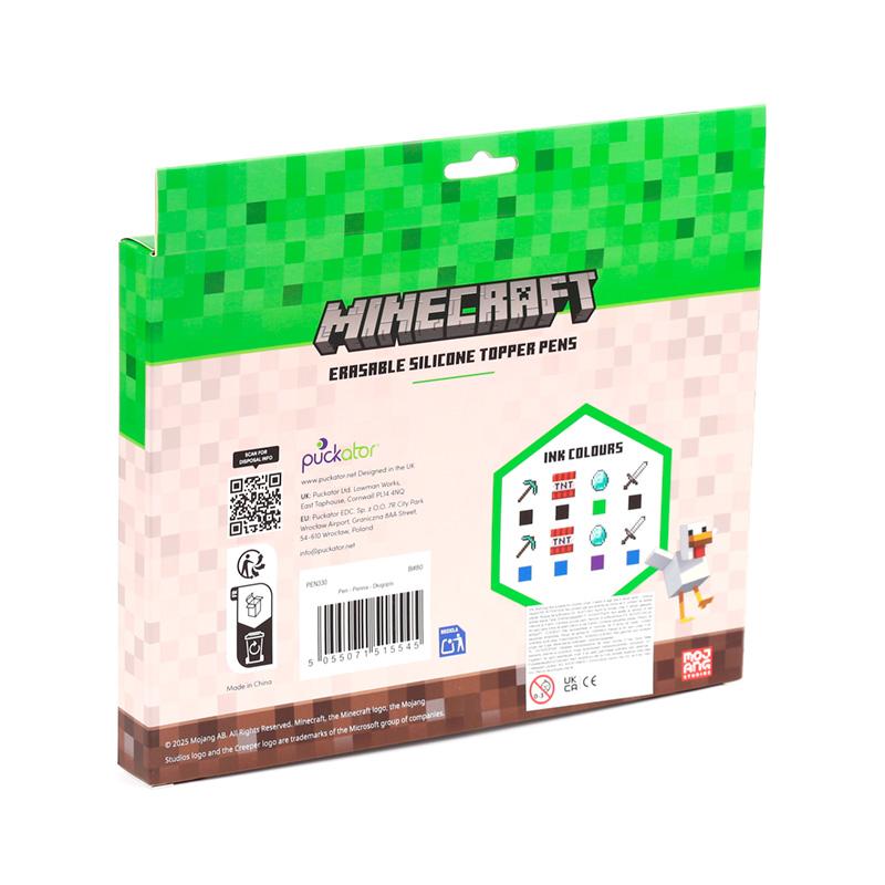 MINECRAFT - Tools - Set of 8 Head Topper Erasable Gel Pen - 5