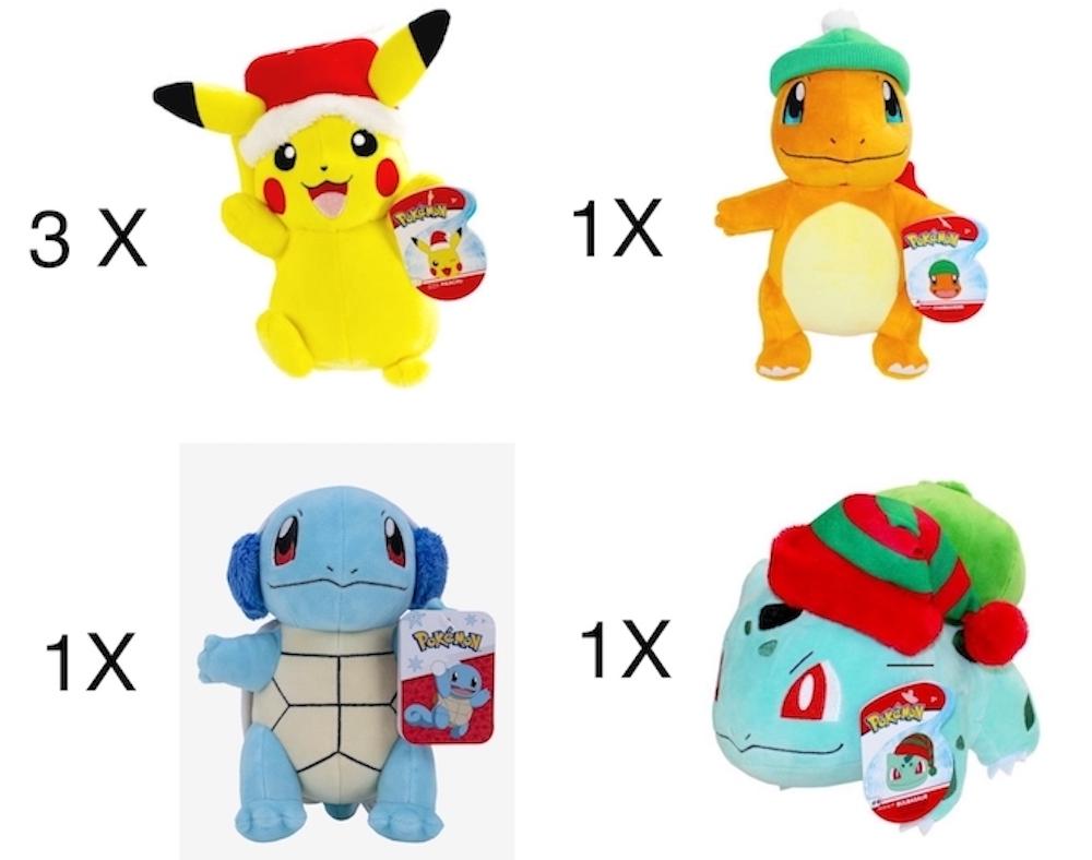 POKEMON - Peluche 20 cm Assortiment Hiver  - Display 6 Pcs - 2