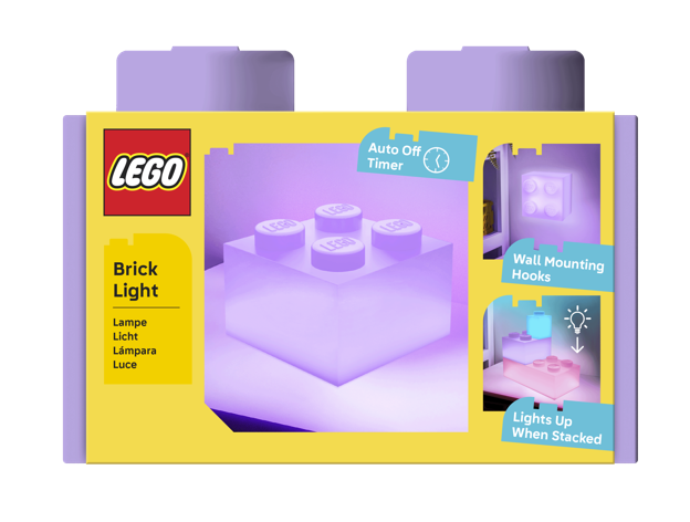 LEGO - Brique Lilas 2x2 - Lampe Brique 15x15cm - 2