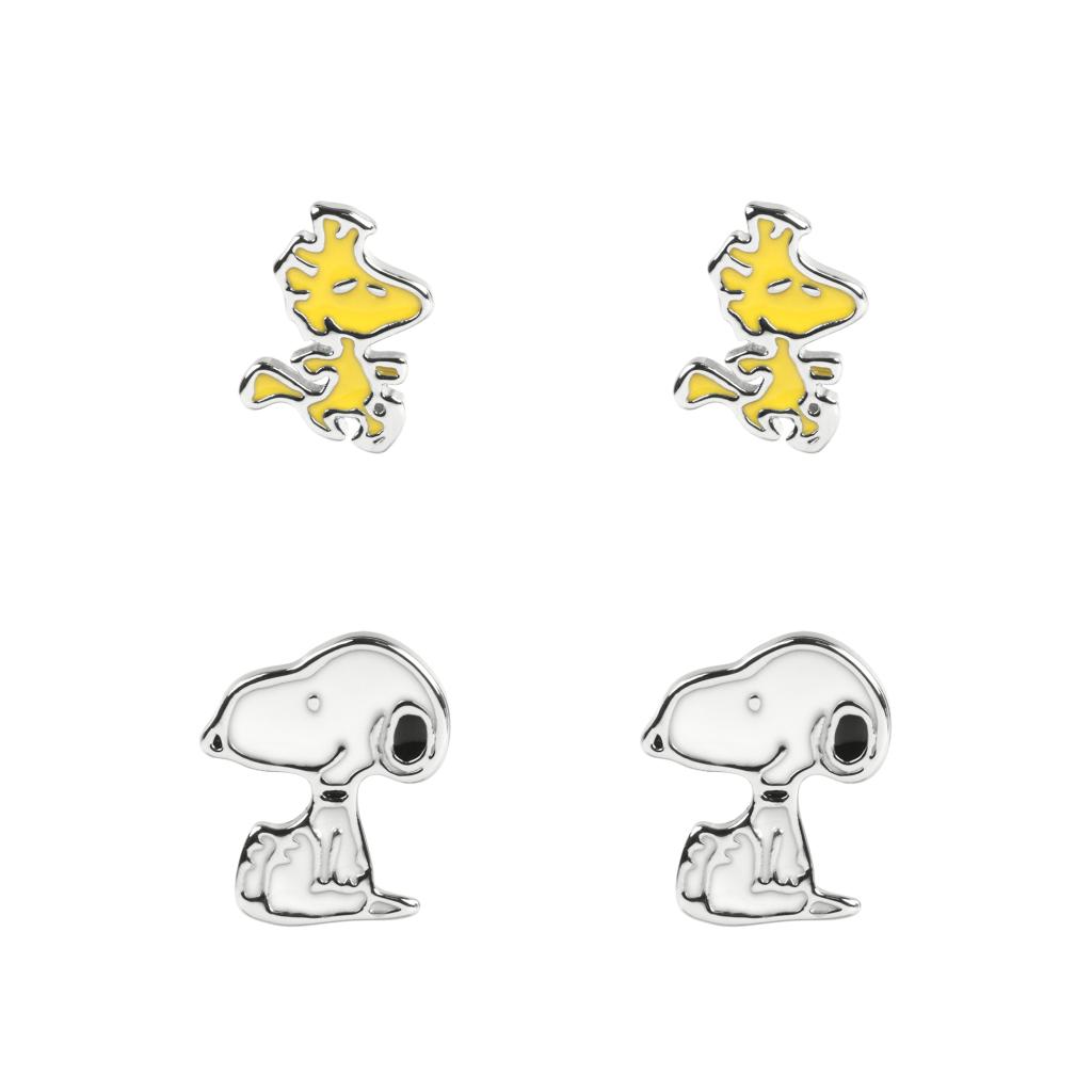 SNOOPY - 2 Paires de Clous d'Oreilles en Laiton - 3
