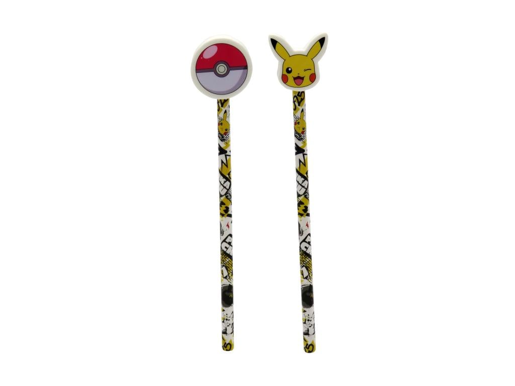 POKEMON - Pikachu & Pokeball - Display de 36 Crayons avec Gomme Topper - 2