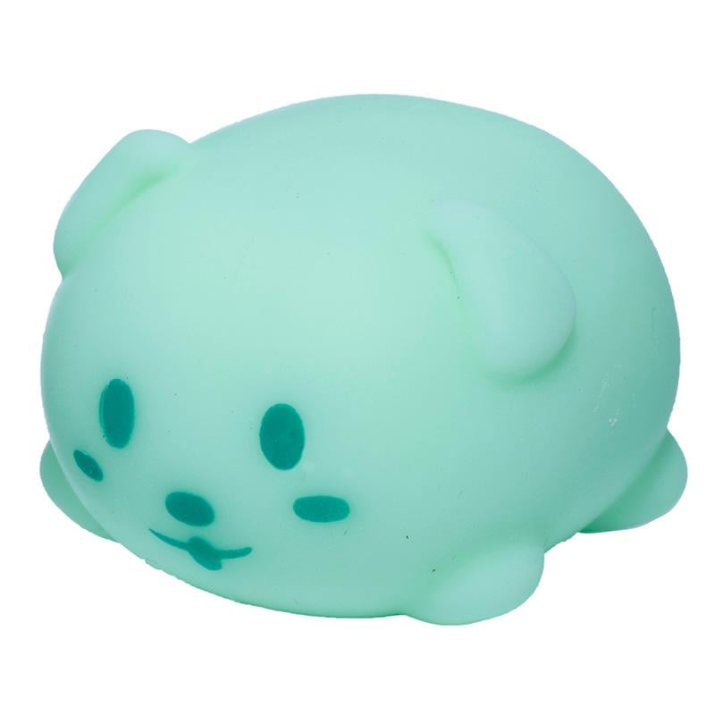 KAWAII - Animaux - Mini Balle 'Squeezies' Anti-Stress Phosphorescent - 6
